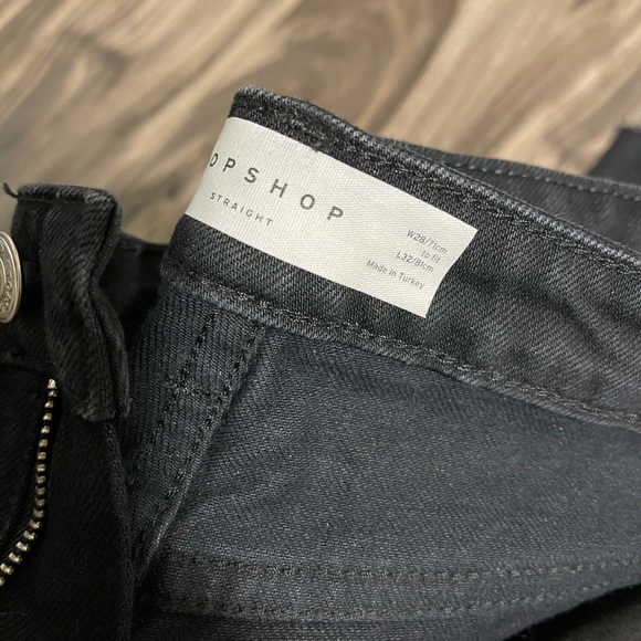 Topshop black straight jeans 28x32 - Picture 3 of 3